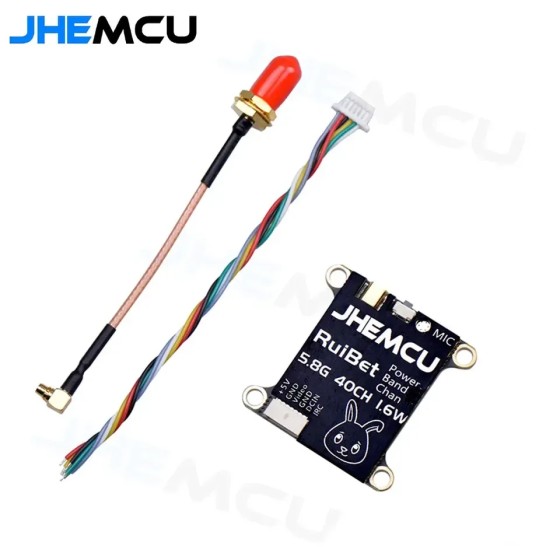Original JHEMCU RuiBet Tran-3016W 5.8G 40CH 1.6W PitMode Adjustable VTX Built-in Microphone 2-6S 30X30mm Long Range for RC Drone